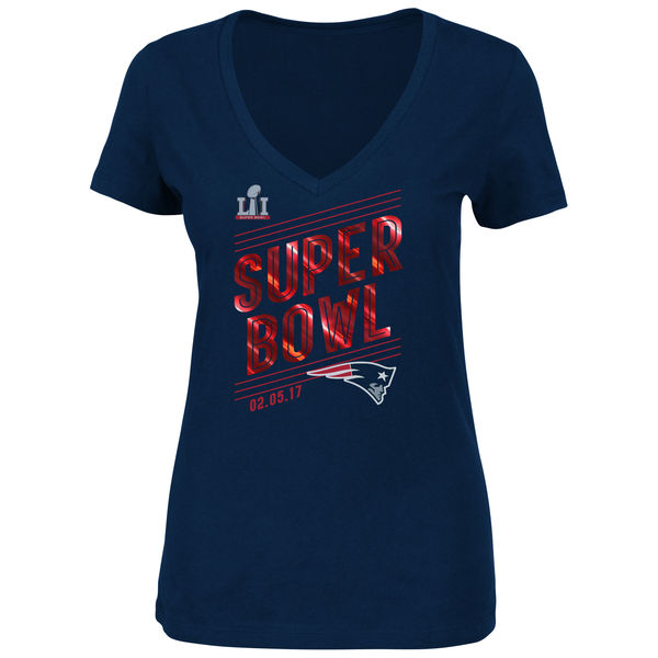 New England Patriots Majestic Women's Super Bowl LI Bound Born to Rule T-Shirt - Navy